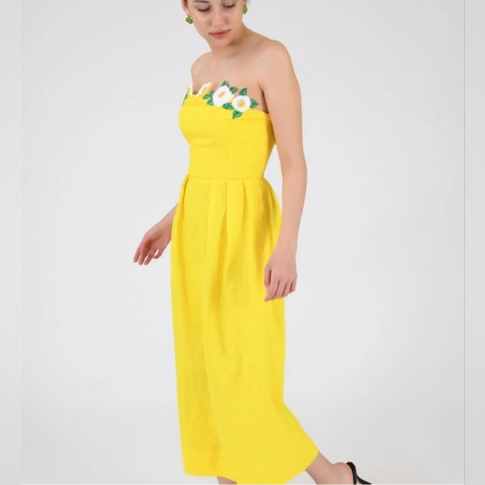 Fanm Mon Citron White Full Bloom Rose Embroidered Size XL - Picture 2 of 16